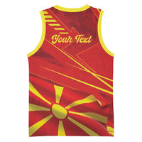 Personalised Macedonia Basketball Jersey Flag Color Inspired