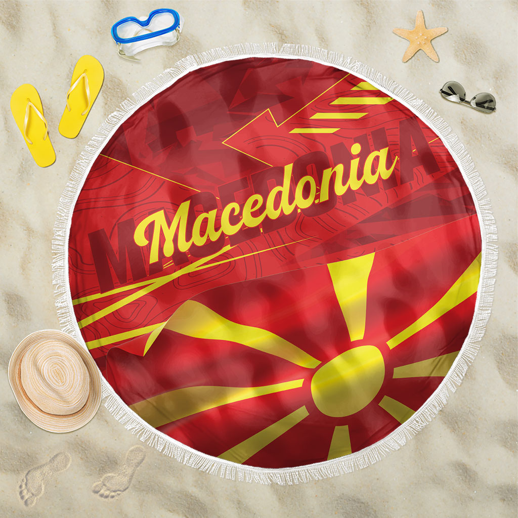 Macedonia Beach Blanket Flag Color Inspired