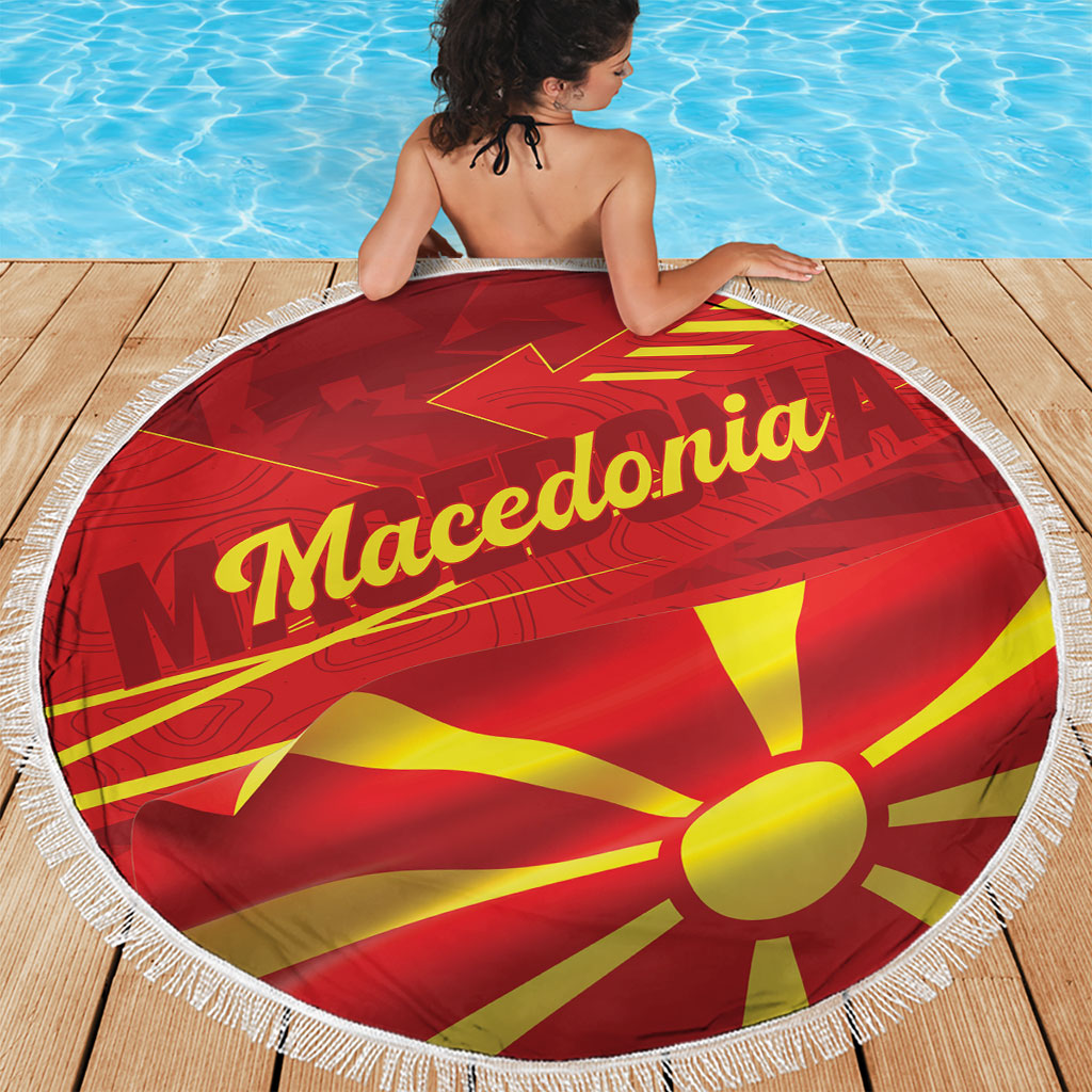 Macedonia Beach Blanket Flag Color Inspired