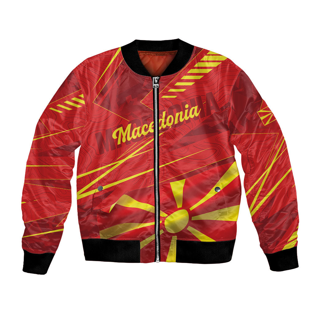 Personalised Macedonia Bomber Jacket Flag Color Inspired