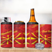 Personalised Macedonia 4 in 1 Can Cooler Tumbler Flag Color Inspired