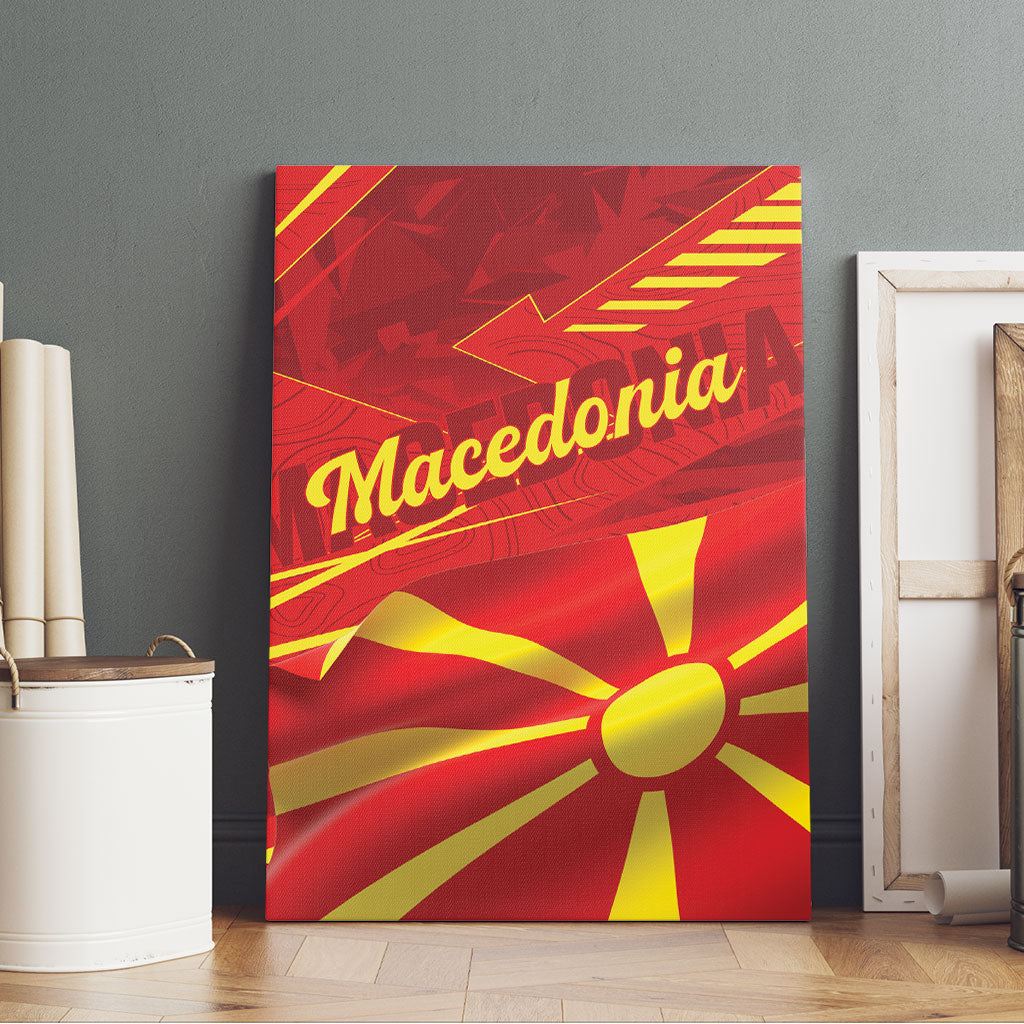 Macedonia Canvas Wall Art Flag Color Inspired