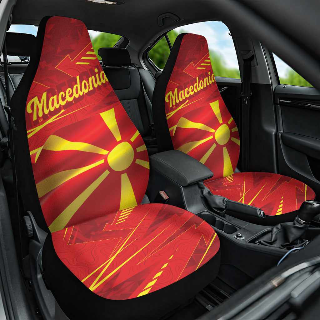 Macedonia Car Seat Cover Flag Color Inspired