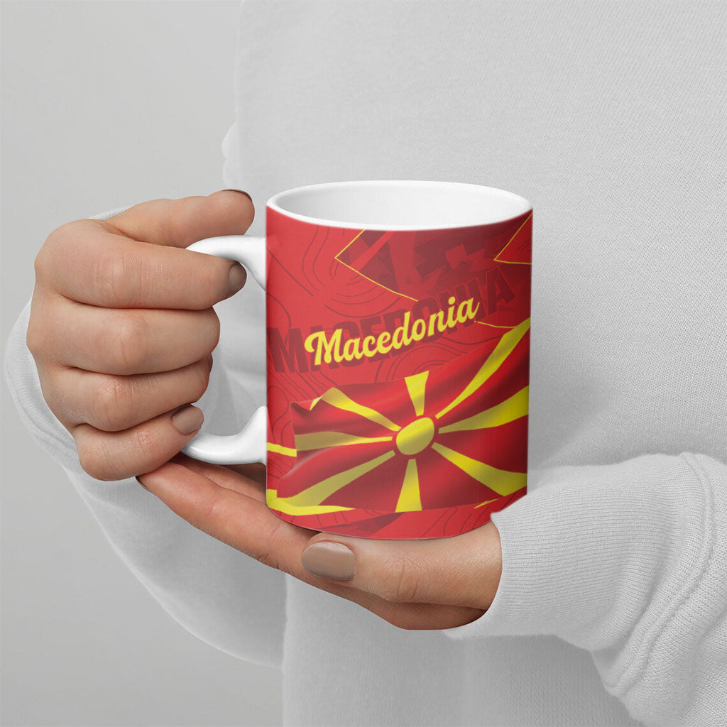 Personalised Macedonia Ceramic Mug Flag Color Inspired