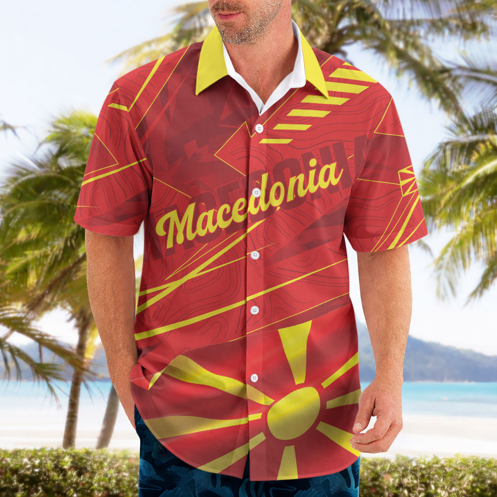 Personalised Macedonia Hawaiian Shirt Flag Color Inspired