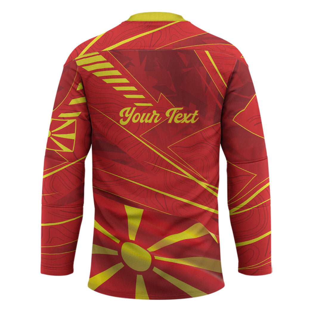 Personalised Macedonia Hockey Jersey Flag Color Inspired