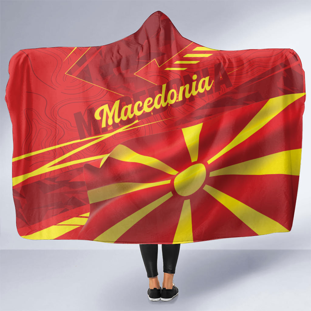 Macedonia Hooded Blanket Flag Color Inspired