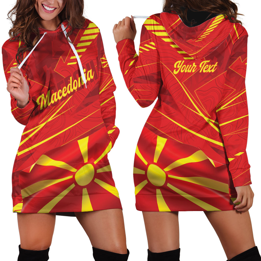 Personalised Macedonia Hoodie Dress Flag Color Inspired