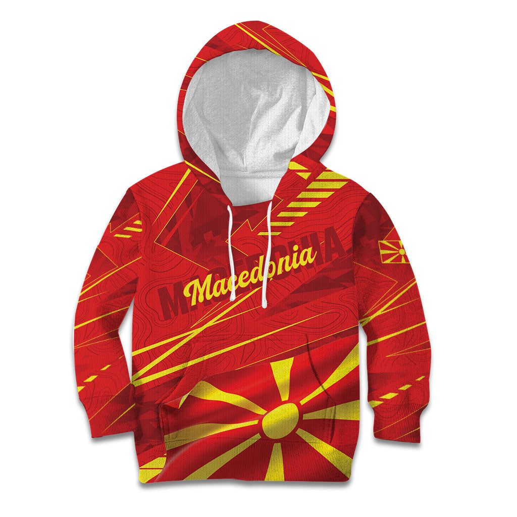 Personalised Macedonia Kid Hoodie Flag Color Inspired