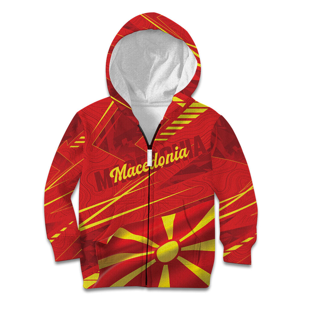 Personalised Macedonia Kid Hoodie Flag Color Inspired