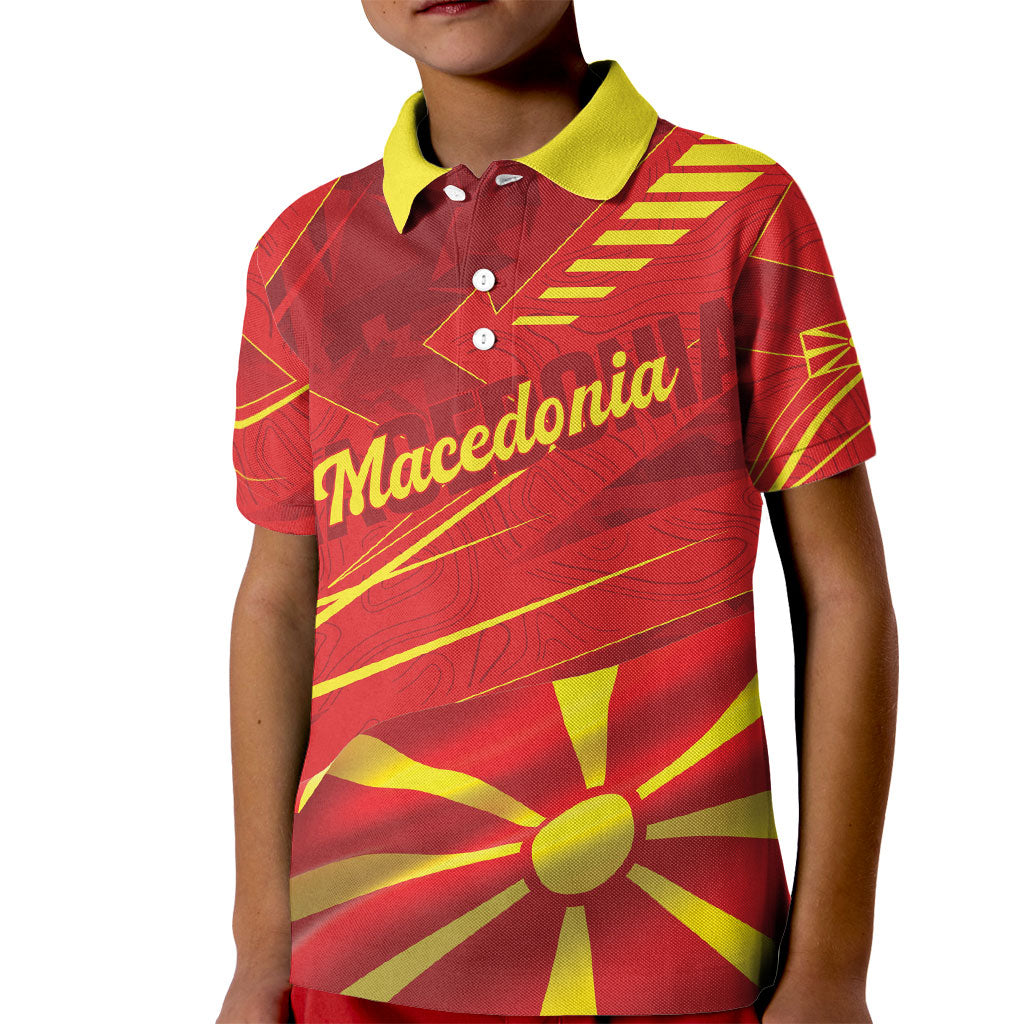 Personalised Macedonia Kid Polo Shirt Flag Color Inspired