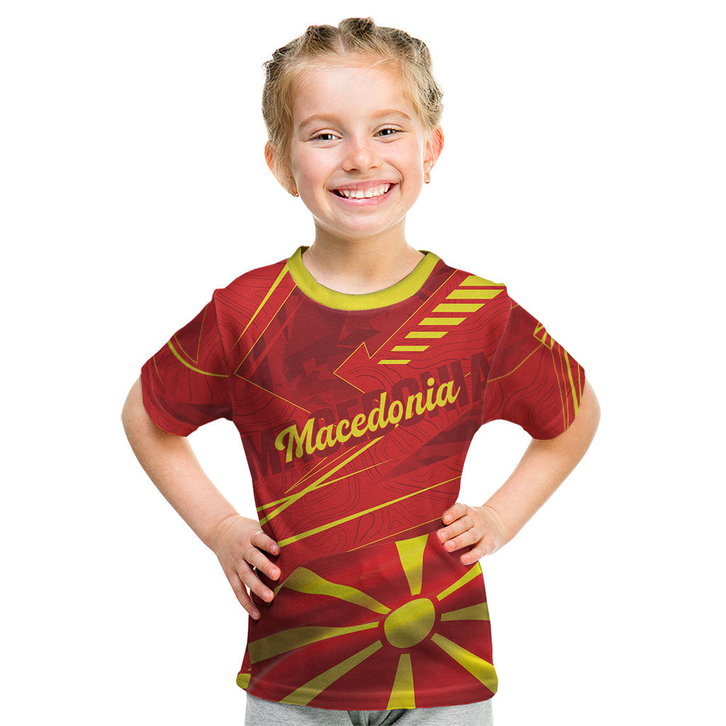 Personalised Macedonia Kid T Shirt Flag Color Inspired