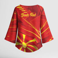 Personalised Macedonia Kimono Sleeve Blouse Flag Color Inspired