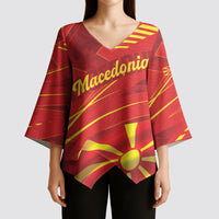 Personalised Macedonia Kimono Sleeve Blouse Flag Color Inspired