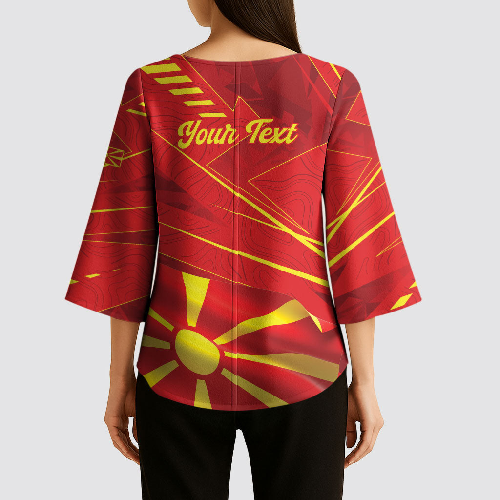 Personalised Macedonia Kimono Sleeve Blouse Flag Color Inspired
