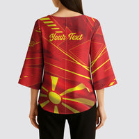 Personalised Macedonia Kimono Sleeve Blouse Flag Color Inspired