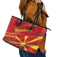 Macedonia Leather Tote Bag Flag Color Inspired