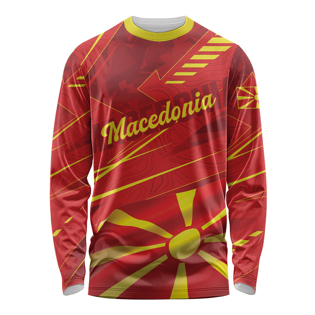Personalised Macedonia Long Sleeve Shirt Flag Color Inspired