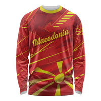 Personalised Macedonia Long Sleeve Shirt Flag Color Inspired