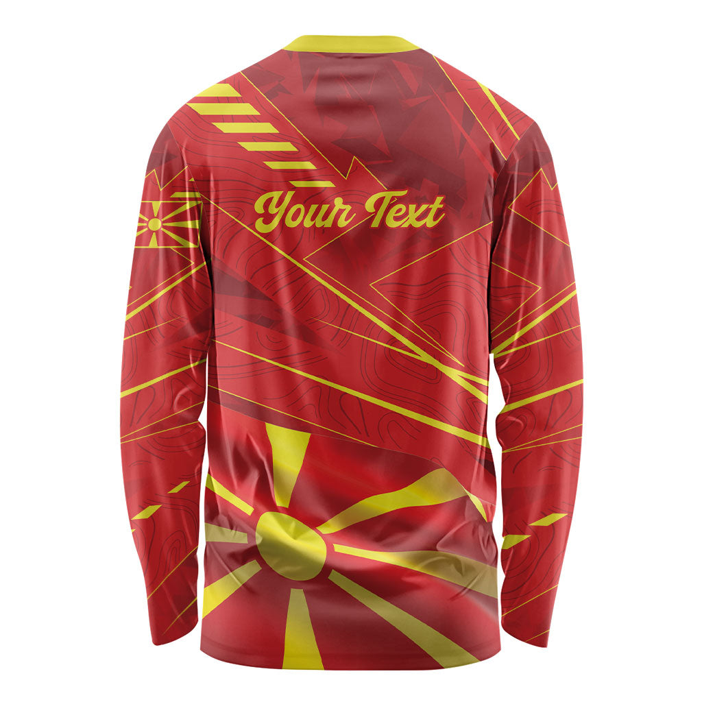 Personalised Macedonia Long Sleeve Shirt Flag Color Inspired