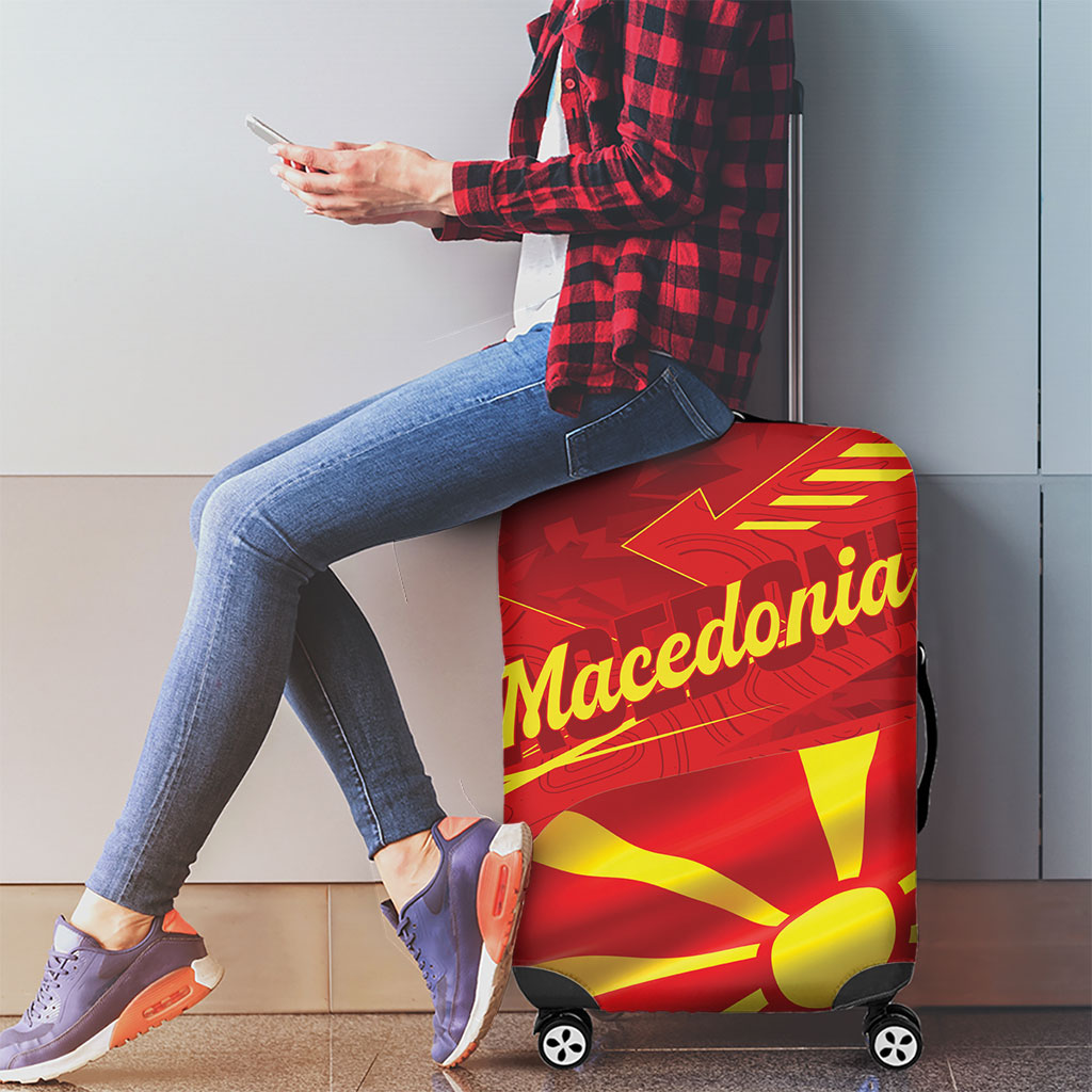 Macedonia Luggage Cover Flag Color Inspired