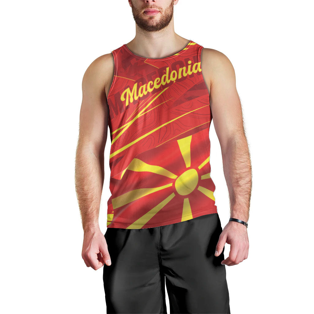Personalised Macedonia Men Tank Top Flag Color Inspired