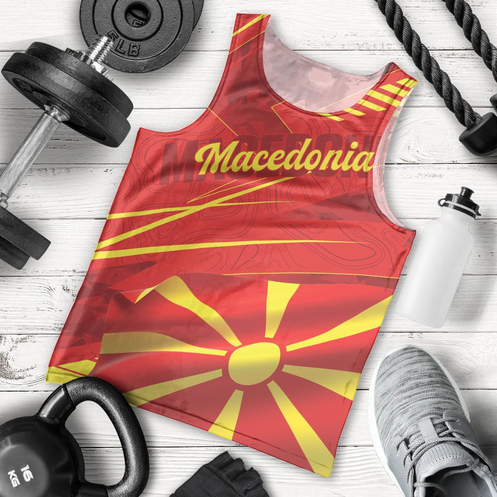 Personalised Macedonia Men Tank Top Flag Color Inspired