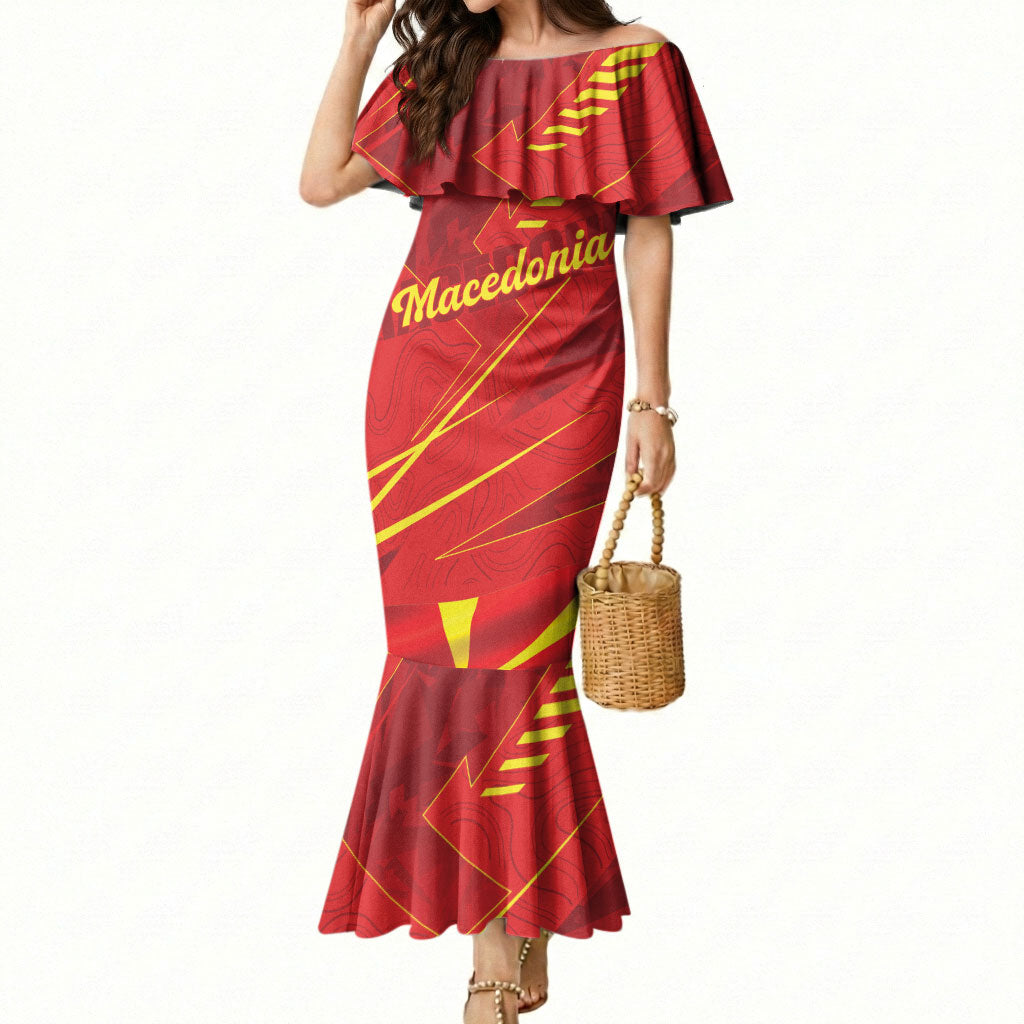 Personalised Macedonia Mermaid Dress Flag Color Inspired