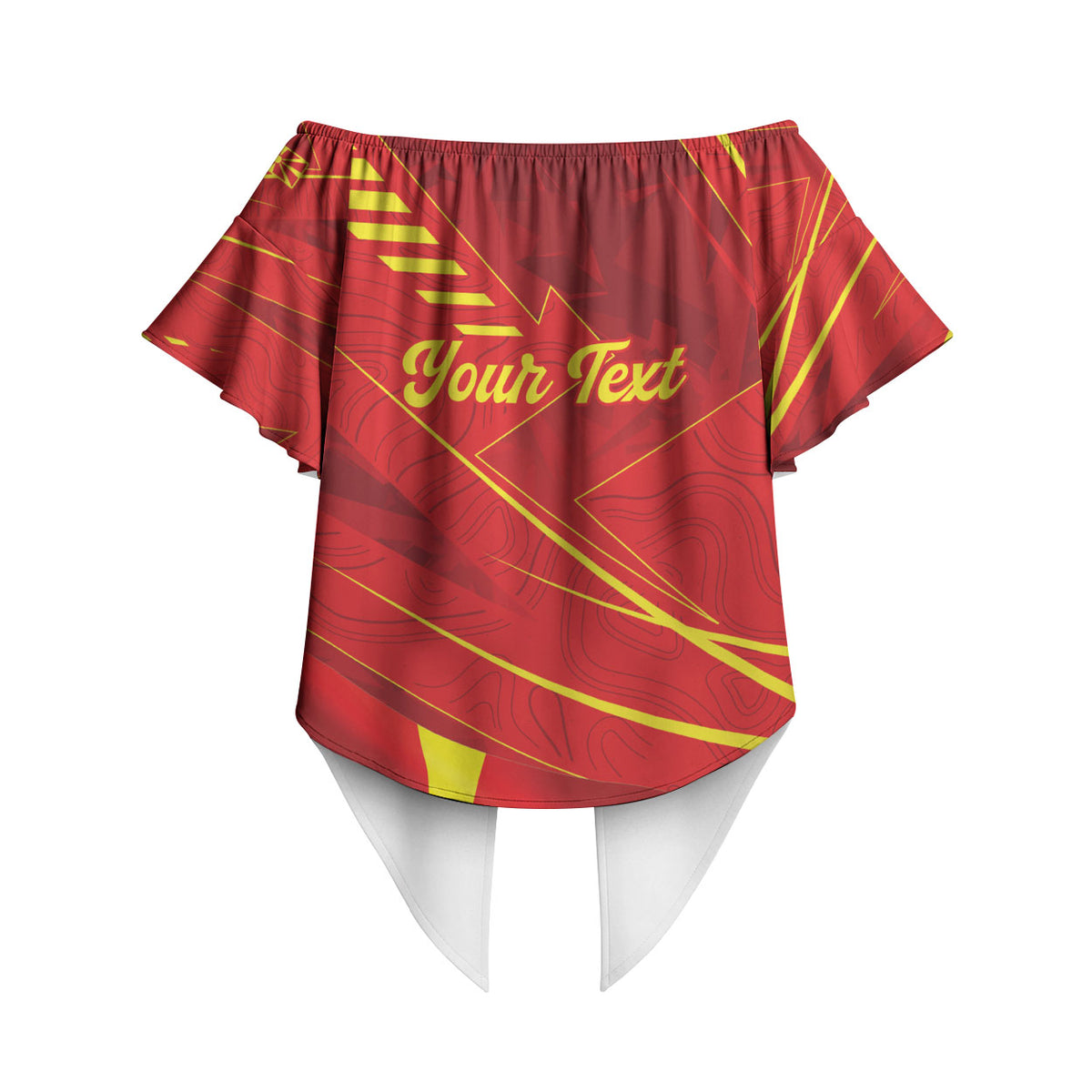 Personalised Macedonia Off Shoulder Wrap Waist Top Flag Color Inspired