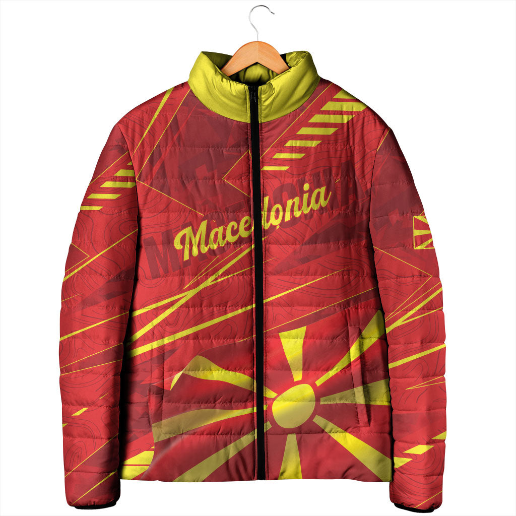 Personalised Macedonia Padded Jacket Flag Color Inspired