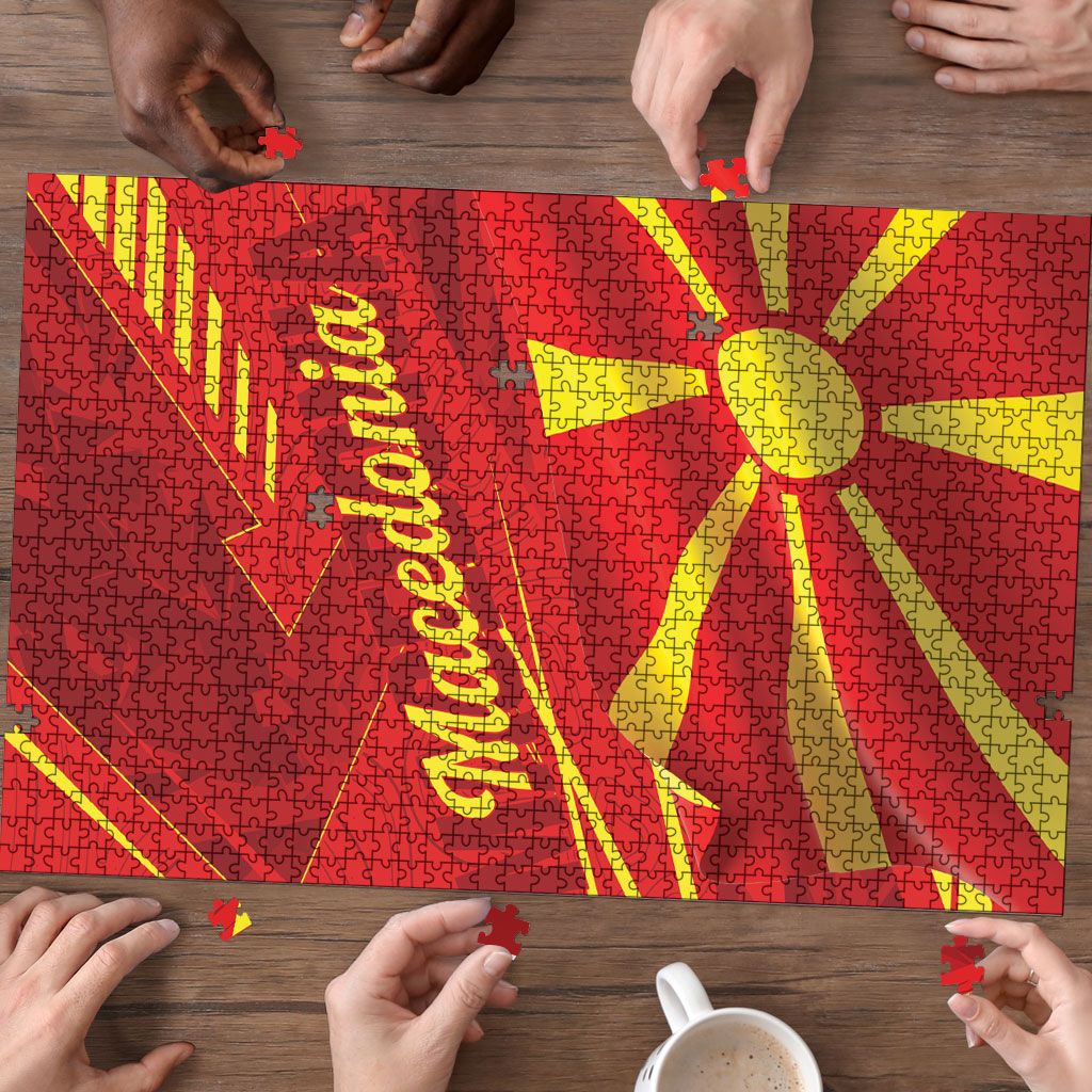 Macedonia Puzzle Flag Color Inspired