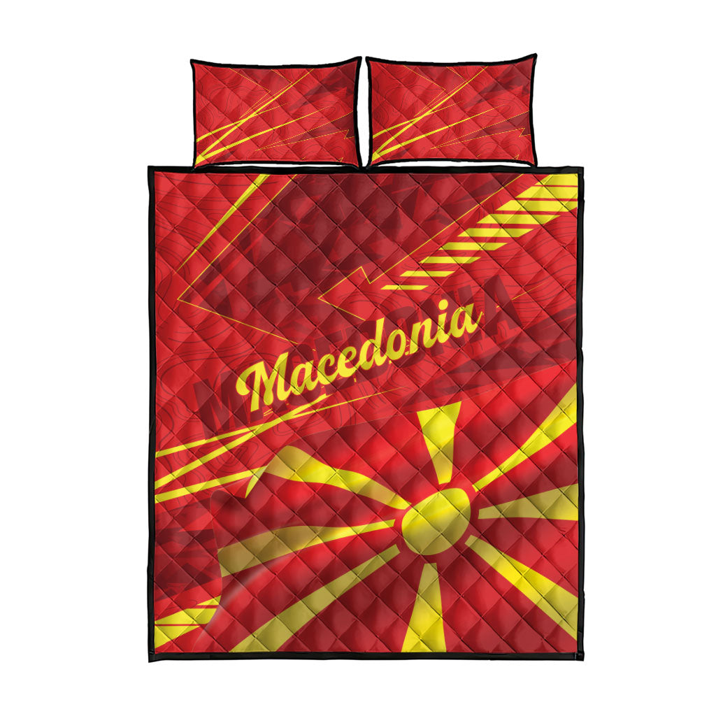 Macedonia Quilt Bed Set Flag Color Inspired