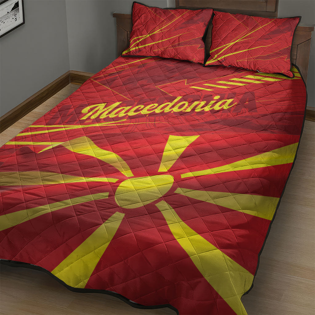 Macedonia Quilt Bed Set Flag Color Inspired
