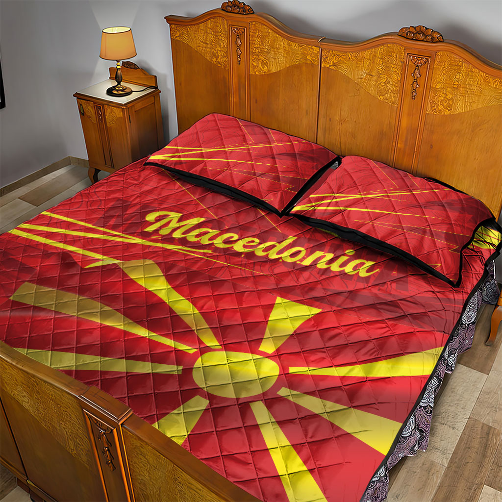 Macedonia Quilt Bed Set Flag Color Inspired
