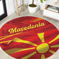 Macedonia Round Carpet Flag Color Inspired