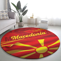 Macedonia Round Carpet Flag Color Inspired