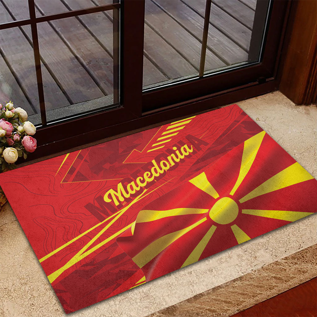 Macedonia Rubber Doormat Flag Color Inspired