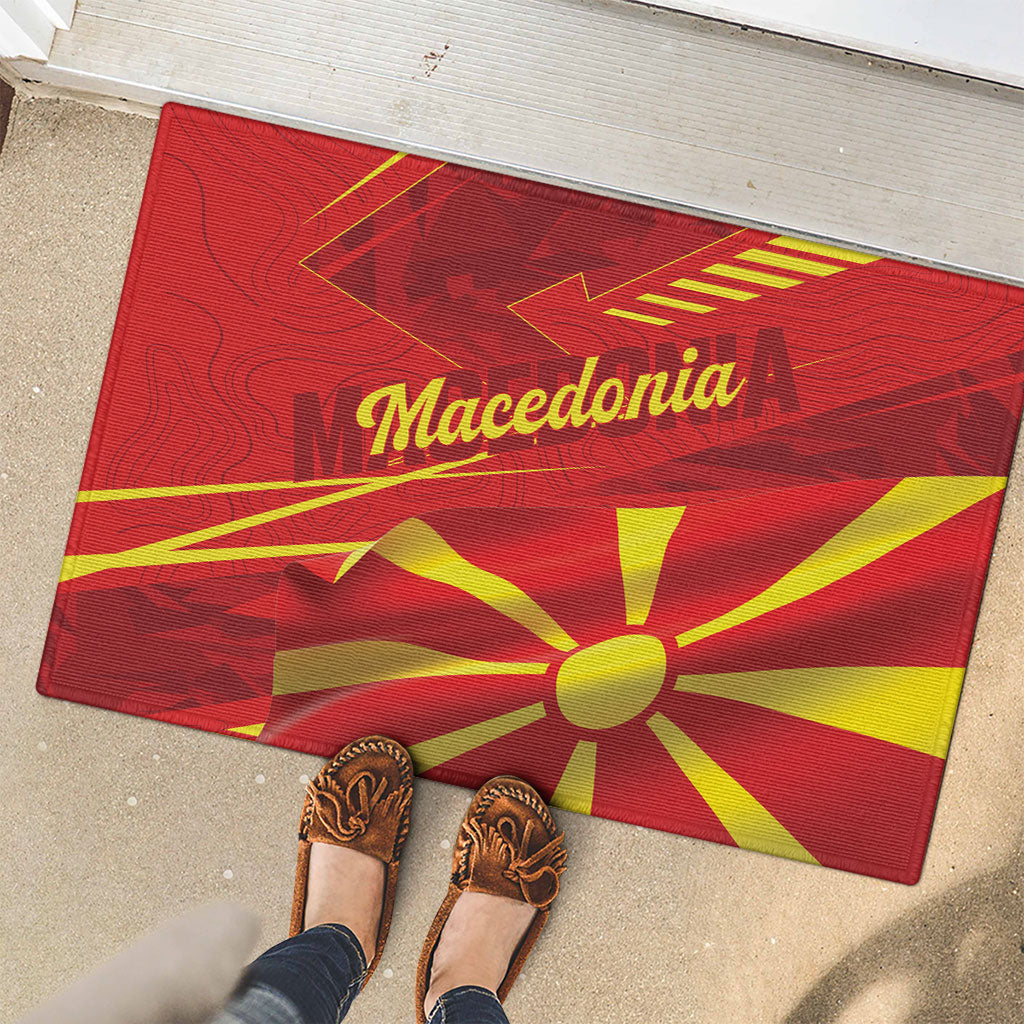 Macedonia Rubber Doormat Flag Color Inspired