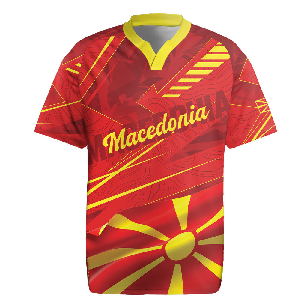 Personalised Macedonia Rugby Jersey Flag Color Inspired