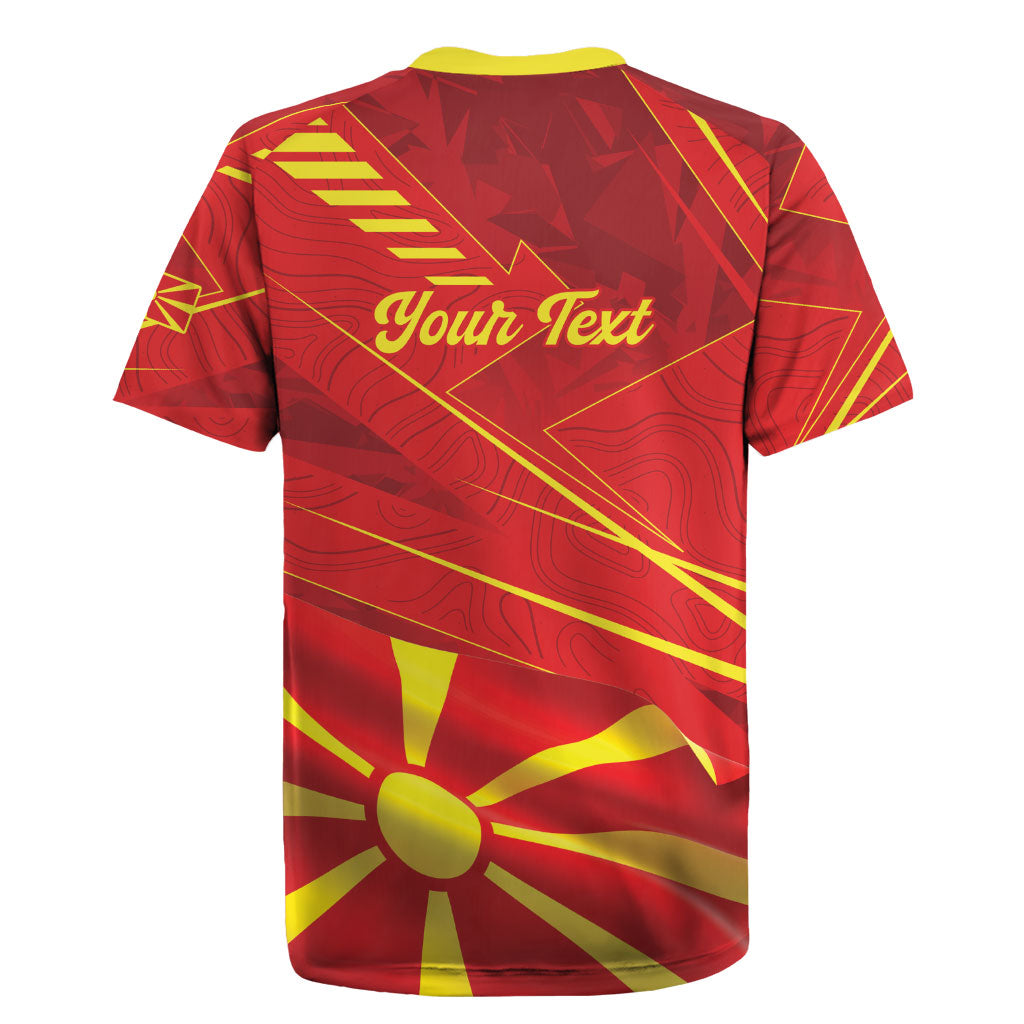 Personalised Macedonia Rugby Jersey Flag Color Inspired