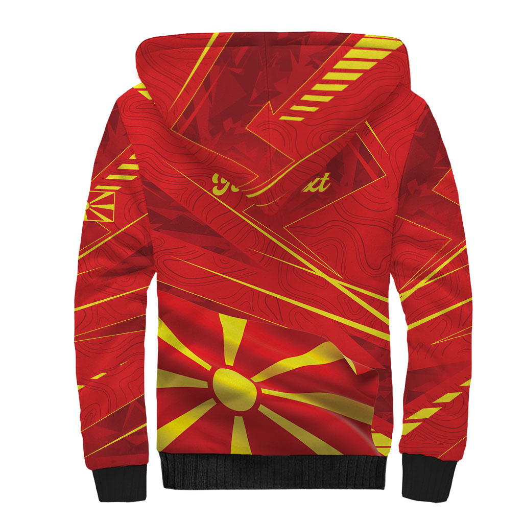 Personalised Macedonia Sherpa Hoodie Flag Color Inspired