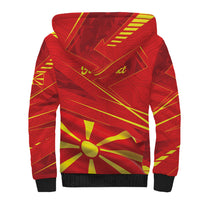 Personalised Macedonia Sherpa Hoodie Flag Color Inspired