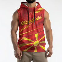 Personalised Macedonia Sleeveless Hoodie Flag Color Inspired