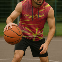 Personalised Macedonia Sleeveless Hoodie Flag Color Inspired