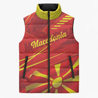Personalised Macedonia Sleeveless Puffer Jacket Flag Color Inspired