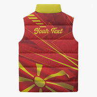 Personalised Macedonia Sleeveless Puffer Jacket Flag Color Inspired