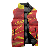 Personalised Macedonia Sleeveless Puffer Jacket Flag Color Inspired
