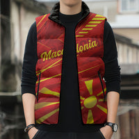 Personalised Macedonia Sleeveless Puffer Jacket Flag Color Inspired