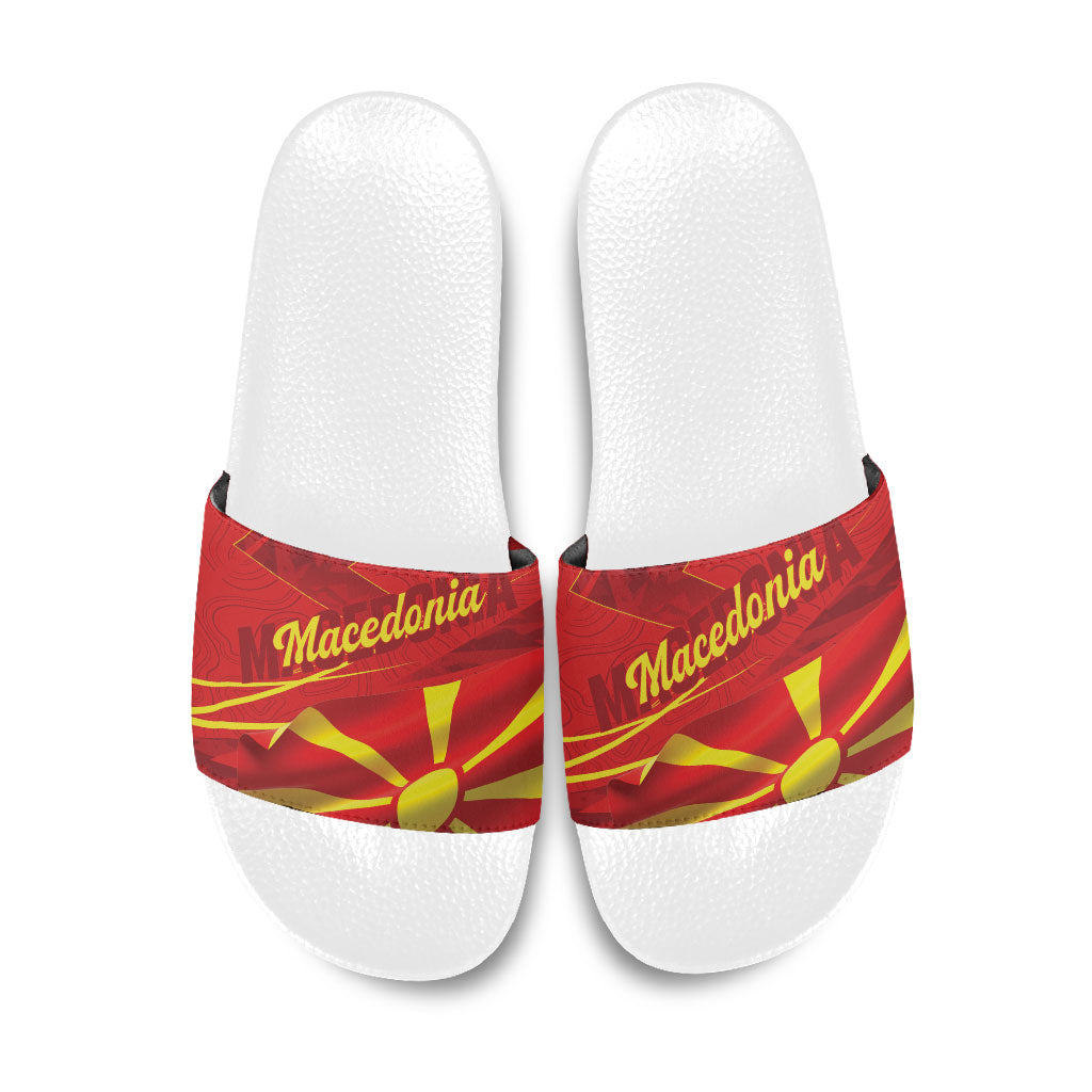 Macedonia Slide Sandals Flag Color Inspired