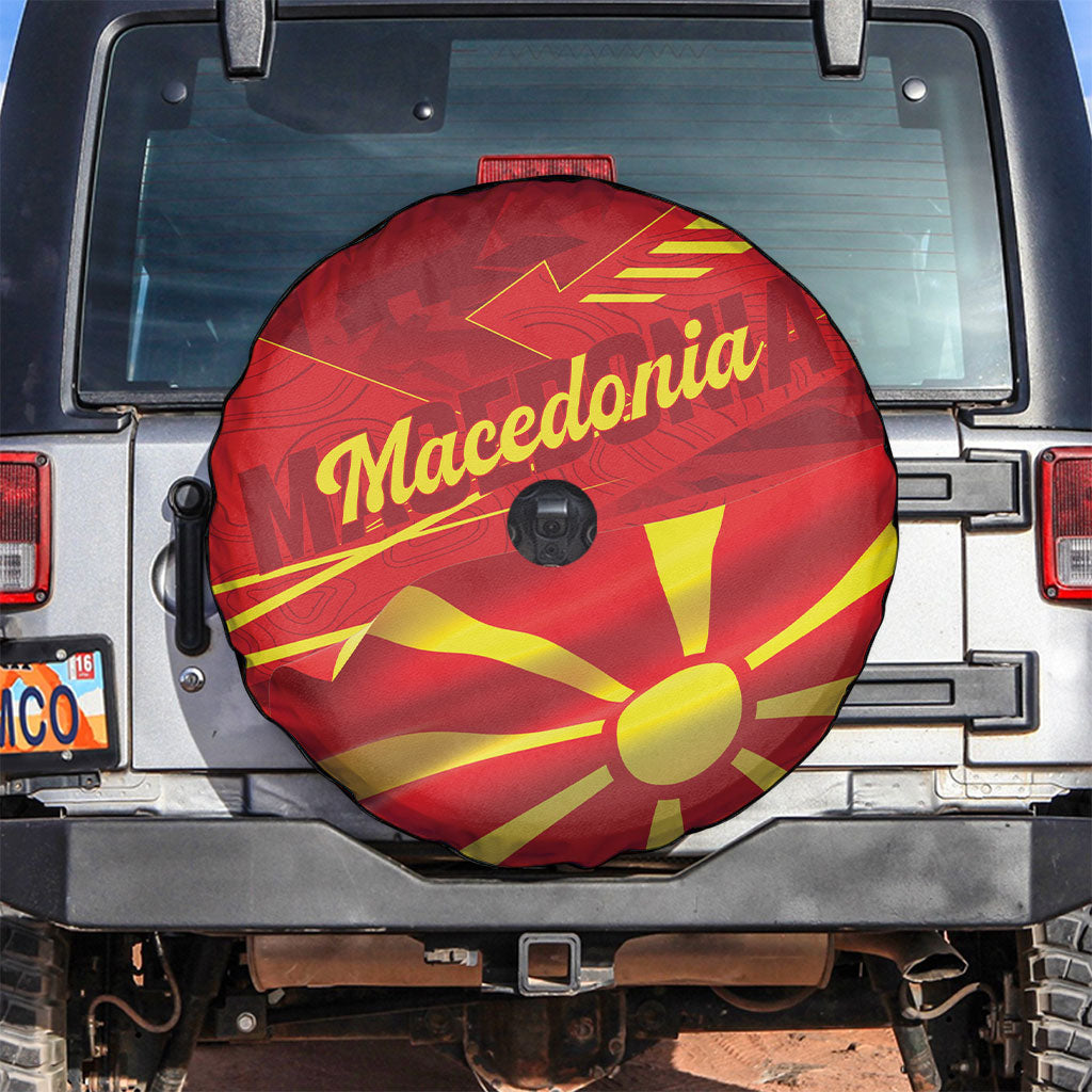 Macedonia Spare Tire Cover Flag Color Inspired